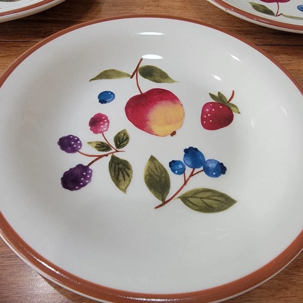 LONGABERGER Fruit Medley Berry Salad Dessert Lunch Plates‎ SET OF 5 Cottagecore